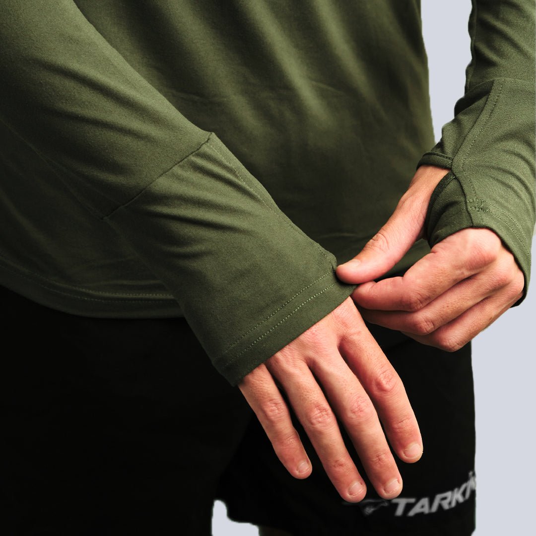 Women's Tarkine Long Sleeve Ultra-Eco Run Tee (Dark Green/Standard Thickness) - Premium  from TARKINE SPORT - Just $90! Shop now at TARKINE ATHLETICS