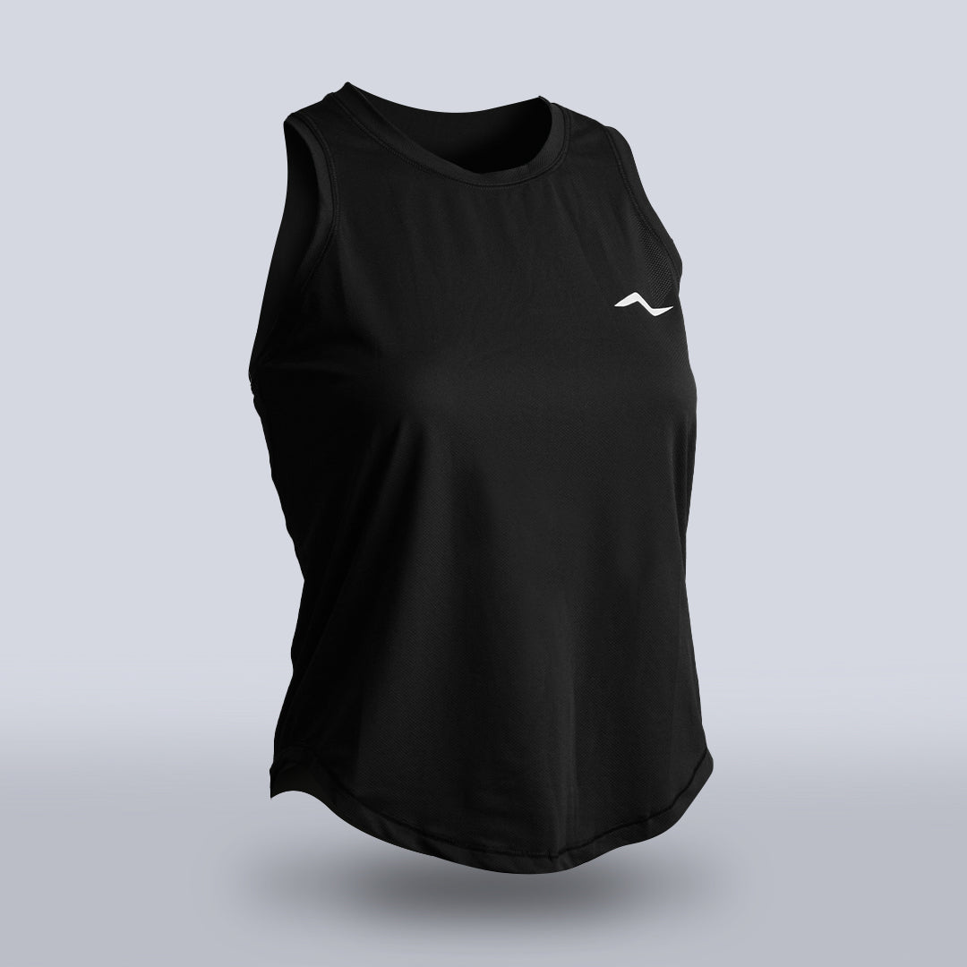 Women's Black Eco-Light Running Singlet - TARKINE ATHLETICS