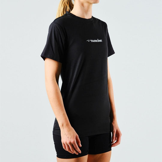 Women's Tarkine Ultra-Eco Run Tee (Run to Paradise Black/Thin) - Premium  from TARKINE SPORT - Just $70! Shop now at TARKINE ATHLETICS