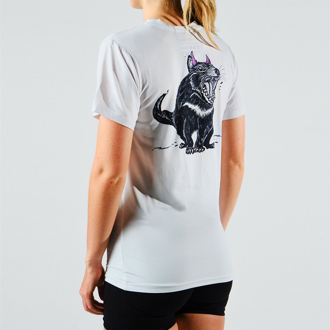 Women's Tarkine Ultra-Eco Run Tee (Tassie Devil White/Thin) - Premium  from TARKINE SPORT - Just $70! Shop now at TARKINE ATHLETICS