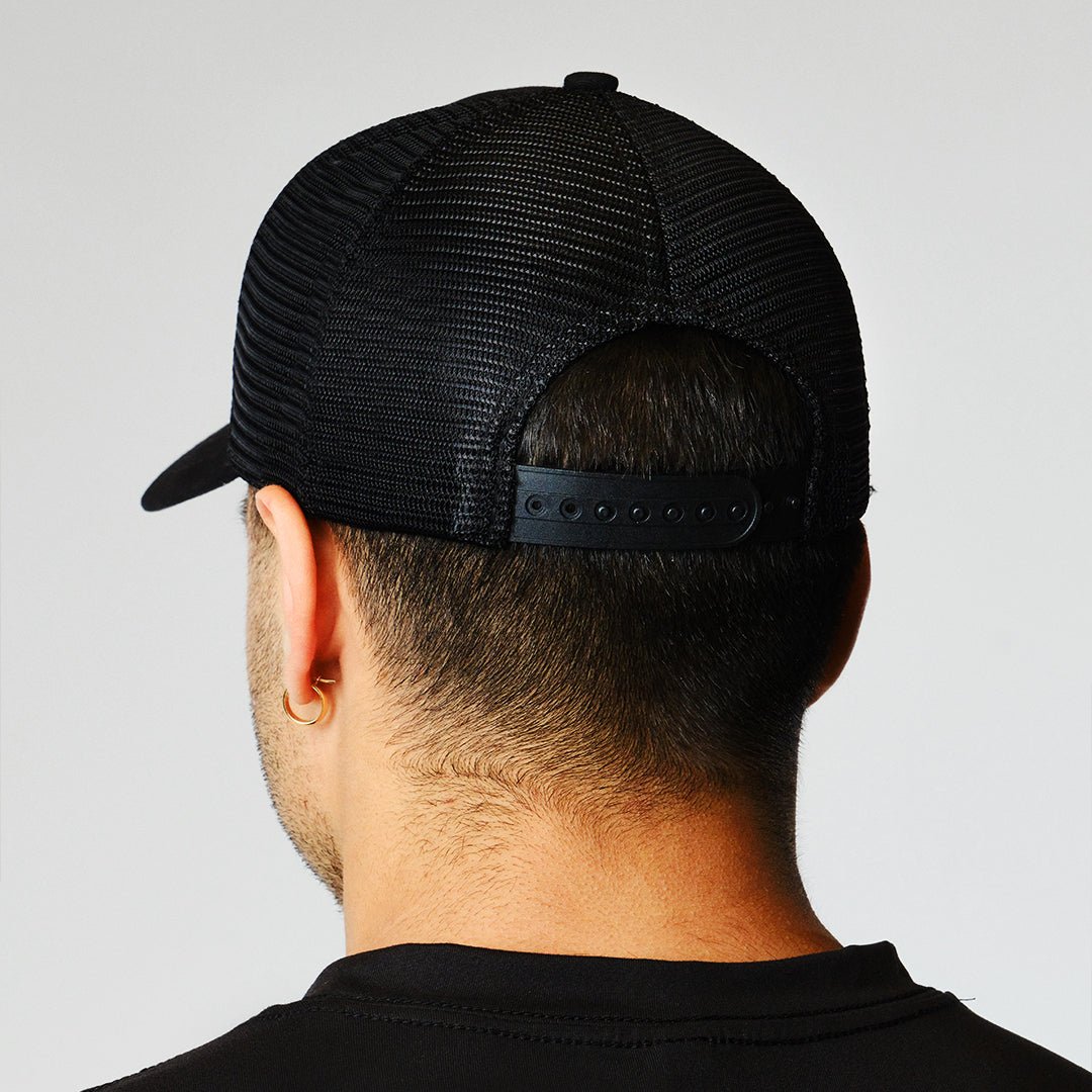 Men's Canopy Trucker Hat Black - Premium caps from TARKINE SPORT - Just $55! Shop now at TARKINE RUNNING